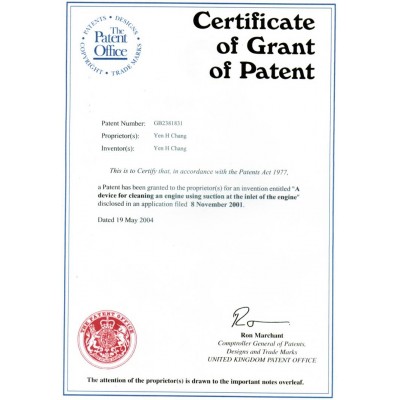 Certificate of Grant Of Patent